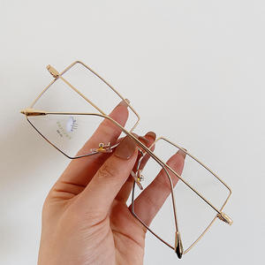 Montures de lunettes en métal carrées irrégulières de marque G, anti-lumière bleue, monture complète, unisexe, verres en acétate M2 7443 - Product Image 1