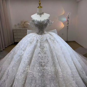 Lsjj136 Scoop-Neck <b>Ball</b> Gown Lace Chapel Train Wedding Dress Ruffles Vestidos De Novia Luxury Novias Official Jancember - Product Image 5