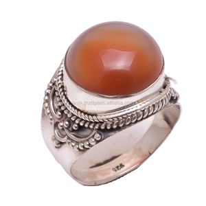 แหวนโอนิกซ์สีแดงธรรมชาติ925เงินแท้แหวนดีเครื่องประดับอินเดีย - Product Image 1