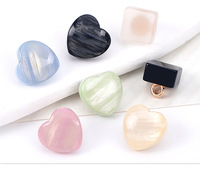 Kancing Resin Bentuk Persegi dan Hati Berbagai Warna 10MM 25MM 23MM untuk Sweater dan Kemeja