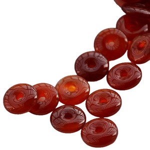 Natural Red Agate <b>Safety</b> Buckle Sweater <b>Chain</b> Pendant 15mm Engraved Unisex Jewelry Gift - Product Image 5