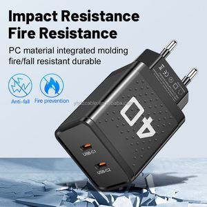 Type C Charger Block Dual Type-c <b>Charging</b> Port <b>Fast</b> Charger Quick Charge US/EU/UK <b>Plug</b> Charger for IPhone11 12 13 14 - Product Image 2