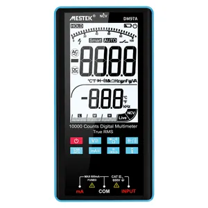 Dijital multimetre 9999 T-RMS 3.5 "LCD renkli ekran DC AC gerilim kapasite Ohm diyot multimetro NCV Hz canlı tel test cihazı