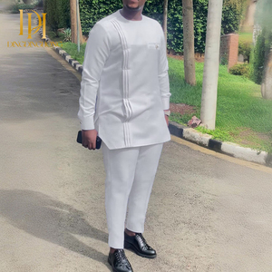 Los artículos vendidos a granel de dos piezas de color sólido estilo casual africano étnico trajes de hombre están de <span class=keywords><strong>moda</strong></span> en otoño ropa elegante - Product Image 4