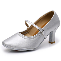 Cuir souple noir 7.cm talon cubain pratique femme salle de bal standard chaussures de danse sport latin