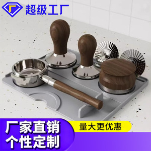 <b>Silicone</b> Coffee Tamper Mat Non Slip Flat Gray Coffee Tool <b>Pad</b> For Espresso Making - Product Image 3