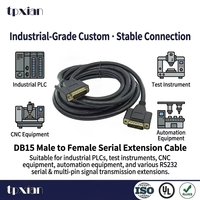 Câble d'extension industriel D-Sub DB15M vers DB15M, contacts plaqués or, faisceau de câblage de communication RS232 pour équipement de test CNC