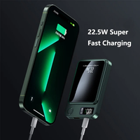 Mini Batería Externa de 10000mAh y 22.5W con Cargador Inalámbrico Magnético de 5000mAh, Powerbank para Cargador de iPhone, para iPhone 17, iPhone 16 y 15