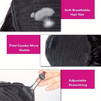 Extensions de queue de cheval à cordon en cheveux humains ondulés, 100 % cheveux naturels Remy, extensions à clipser pour femme, 100 g