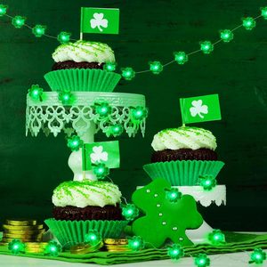 Décorations <span class=keywords><strong>de</strong></span> la Saint-Patrick Guirlandes lumineuses 10FT 30LED Green Shamrock Guirlandes lumineuses à piles Fairy Lucky Clover Lights - Product Image 3