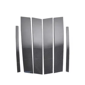 For Infiniti Q50 Real Dry Carbon Fiber B-Pillar Window Pillar Cover 6Pcs 2015-2017
