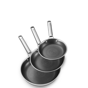 Juego de Utensilios de Cocina Antiadherentes de Acero Inoxidable de 3 Piezas, Aptos <span class=keywords><strong>para</strong></span> Todo Tipo de Hornillas y Horno, Sartén de Cerámica Completa <span class=keywords><strong>para</strong></span> Cocina - Product Image 2