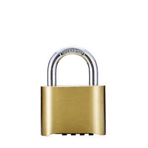 Brass <b>Combination</b> Padlock Rectangular Body Single Lever Locking Warehouse Gate Use Copper Mechanical <b>Lock</b> - Product Image 1