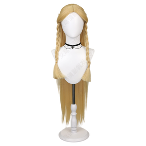 Perruque de cosplay Marcille <span class=keywords><strong>Donato</strong></span> Delicious in Dungeon, blonde, double tresse, synthétique, pour femmes, costume de cosplay d'anime, fête d'Halloween - Product Image 1