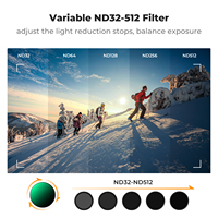 Filtre d'objectif pour caméra K&F Concept (ND2-32) HD, revêtement simple face avec film vert anti-reflet, compatible DJI Osmo Action 3/4/5PRO