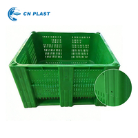 Bac de transport en plastique ventilé empilable de grande taille, de qualité alimentaire, réutilisable pour fruits et légumes, stockage à froid