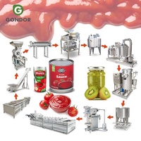 Tomatenjam Puree Ketchup Pasta Semi-automatische complete productielijn met afvullijn
