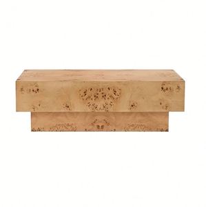 Mesa de Centro Minimalista de Alta Gama con Diseño de Corteza de Árbol, Estilo Wabi-Sabi para Uso en Interiores, Mueble para Sala de Estar - Product Image 1