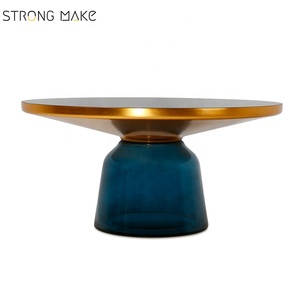Modern Luxury End <strong>Table</strong> Transparent <strong>Round</strong> Tempered <strong>Glass</strong> Sofa Side Service <strong>Table</strong> <strong>Small</strong> Bell Coffee <strong>Table</strong> - Product Image 5