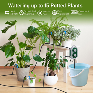 Kit d'irrigation goutte à goutte automatique pour plantes, 15 pots, minuterie programmable pour jardin, balcon, serre, vacances - Product Image 2