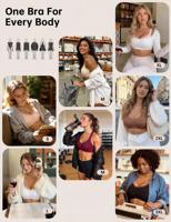 Soutien-gorge invisible sans armatures, col en V, respirant, avec bande en gel, maintien doux, grande taille, bonnet complet, pour T-shirt