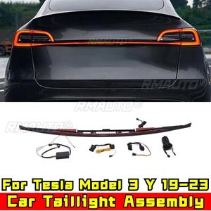 Pour Tesla Model 3 Model Y 2019-2023 : Ensemble de feux arrière LED traversants, feux de position latéraux larges - Product Image 1