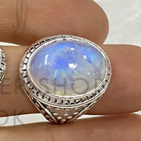 Bague en argent sterling 925 au design vintage avec labradorite et pierre de lune bijoux fins faits à la main Style tendance bagues en gros