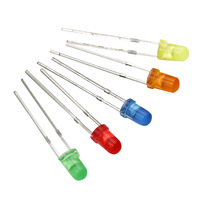 Lampe LED 3mm Ronde Verte Bleue Rouge Orange Jaune Blanche Puce F3 Dimmable pour Jouets et Appareils