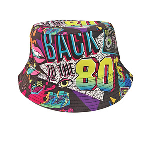 Chapeau de soleil réversible personnalisé avec logo imprimé SOLPOP, années 80 et 90, pour adultes, femmes, hommes, filles, garçons, unisexe, chapeau de pêcheur, chapeau de soleil - Product Image 3