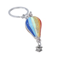 Nouveau style créatif, pendentif rond en alliage de zinc, porte-clés montgolfière, souvenir de sport de plein air, cadeau nuage, vente en gros