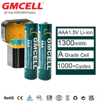 1.5V Lithium High-Capacity Rechargeable AA AAA Battery with Smart Charger for Consumer Electronics