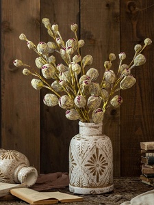 ช่อดอกไม้แห้งทำมือสไตล์วาบิซาบิสมจริง ตกแต่งผลไม้และดอกไม้ สำหรับห้องนั่งเล่นและโต๊ะรับประทานอาหาร - Product Image 3