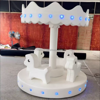 Manège d'animaux lumineux à LED blancs pour jeux souples, carrousel rotatif pour enfants pour la location de cafés ludiques, les fêtes et la décoration d'événements