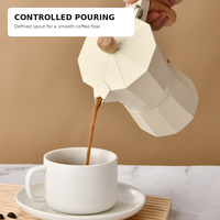 Cafetière Moka en aluminium avec poignée en bois 150ml 300ml 450ml 600ml pour expresso sur cuisinière