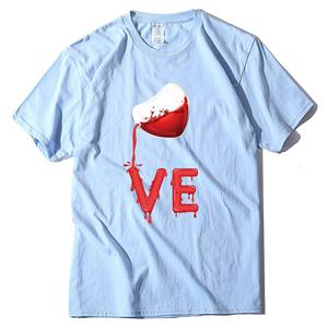 Camicia di coppia di cotone di alta qualità t-Shirt di san valentino abbinata t-Shirt personalizzata digitale allentata accogliente manica corta all'ingrosso - Product Image 6