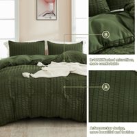 Couettes et draps de lit maison 3 pièces Seersucker housse de couette en microfibre pour couverture drap de lit ensemble de literie avec taies d'oreiller