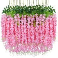 Nouvelle Décoration Murale de Mariage en Fausse Glycine, Fleur Artificielle en Rotin, Vente en Gros, Fournisseur de Fleurs Artificielles