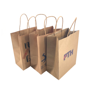 Bolsa de Papel Kraft Reciclado Personalizada con Asa para Regalos, Compras y Comida para Llevar, para Negocios, Fabricada con Máquina - Product Image 1