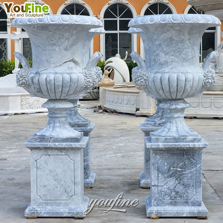Classical Natural Antique Large Marble Carving Stone Outdoor Planters