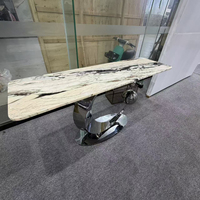 Table console en marbre Calacatta Estremoz naturel poli pour villa, hôtel, entrée, salon, meubles d'intérieur