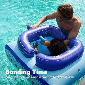 Bouée gonflable en forme de char pour enfants avec pistolet à eau, jouet de combat aquatique pour les fêtes estivales à la piscine - Product Image 2