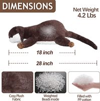Peluche lestée en polaire courte de 18 pouces, oreiller en forme de loutre, cadeau pour enfants garçons filles de 0 à 24 mois