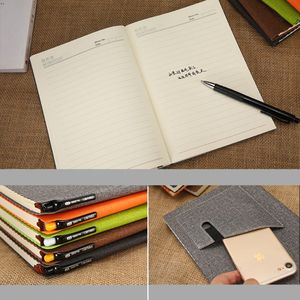 A5 B5 A4 Cahier d'école vert gaufré Cahier en cuir PU Agenda bon marché avec stylo - Product Image 4