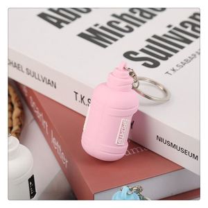 Cute Fitness Water <b>Bottle</b> Keychain Rubber Pendant for Gym Bags Sports Themed Hanging Decor 4 Color Bulk Set - Product Image 3