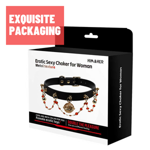 Collar Erótico Sexy Negro y Rojo InnerBloom, Ajustable, con una Campana de 60g, Juguete Sexual BDSM para Adultos, Hombres y Mujeres - Product Image 6