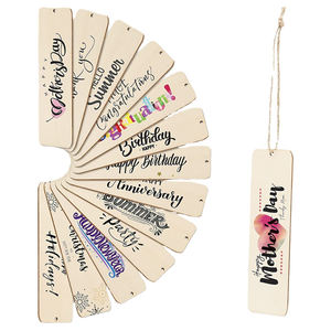 Marque-pages en bois vierges pour découpe laser DIY, idéaux pour la décoration de cadeaux et les étiquettes suspendues, personnalisables avec logo - Product Image 3