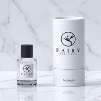 Vente en gros de flacons de parfum en verre vides de haute qualité, 50 ml, avec boîte cadeau blanche et sac en papier