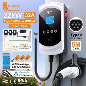 Cargador de Pared para Vehículos Eléctricos Feyree de 7kW, Tipo 1, Carga Inteligente, Monofásico, Impermeable IP65, RFID, Temporizador, Pantalla de 2.8 Pulgadas, WIFI - Product Image 3
