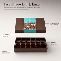 Boîte cadeau en papier rouge mince avec logo personnalisé et insert à 6 compartiments pour truffes et bonbons, vente en gros, fabricant