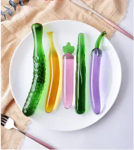 Секс-игрушка с хрустальными овощами, баклажаны, мочалка, редис, банан, огурец, стеклянная секс-игрушка